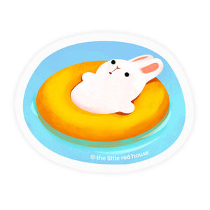 F1086 - The Little Red House - Chill Bun Spacing Out Clear Sticker