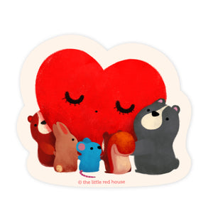 F1217 - The Little Red House - Heart Animal Friends