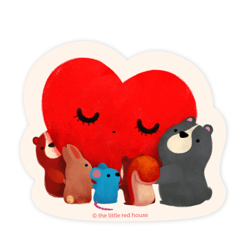 F1217 - The Little Red House - Heart Animal Friends
