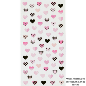 S1023 - Pink Hearts (Gold Foil)