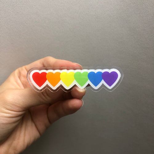 SRS1029 - Rainbow Hearts Acrylic Pin