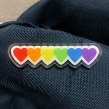 Load image into Gallery viewer, SRS1029 - Rainbow Hearts Acrylic Pin