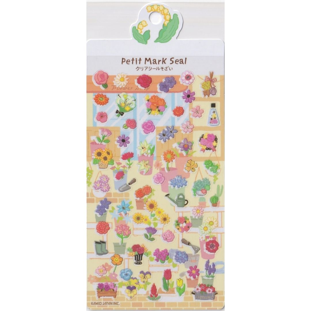 Kawaii Flower Shop Puffy Sticker Sheet (Daiso) Japan