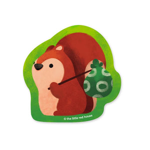 F1081 - The Little Red House - Backpack Squirrel Vinyl Sticker