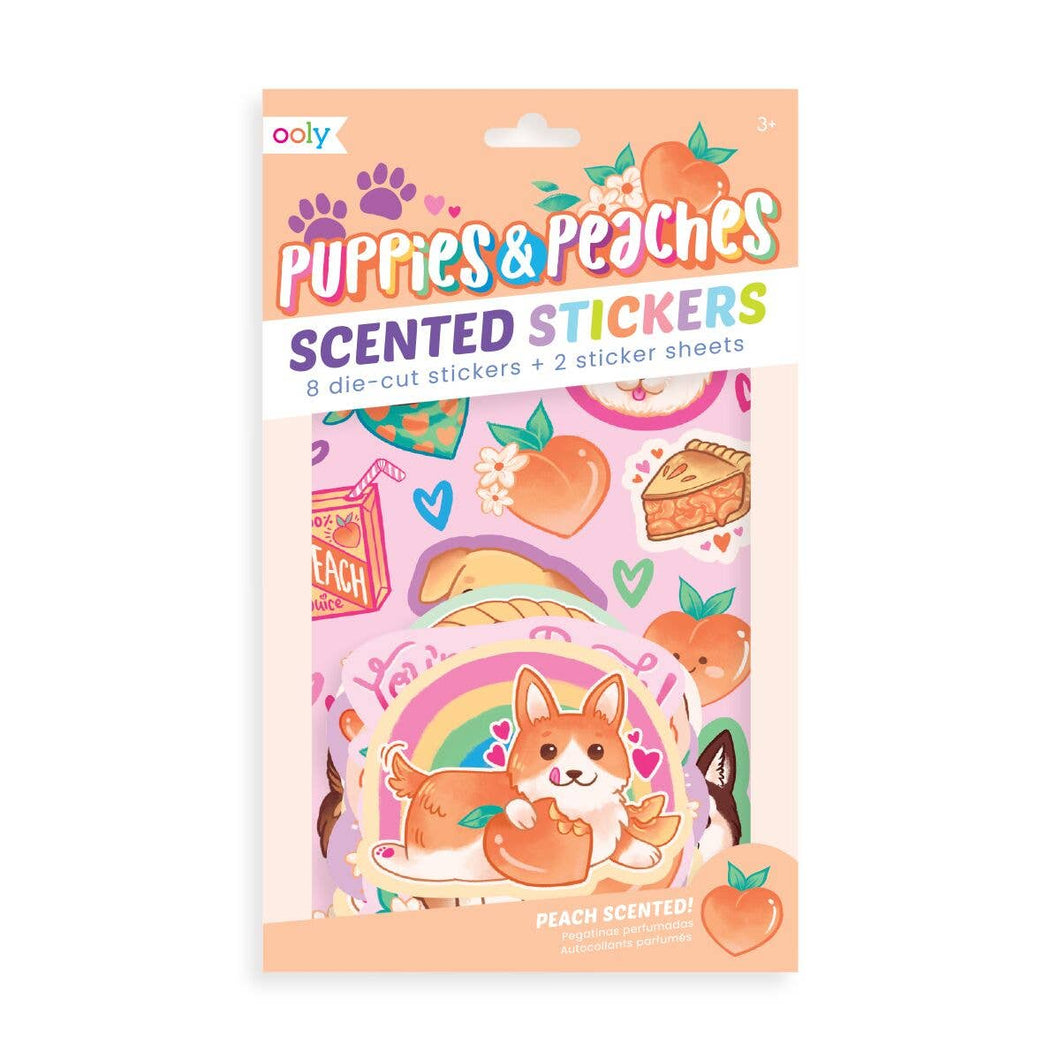 S1802 - OOLY - Puppies And Peaches Scented Stickers